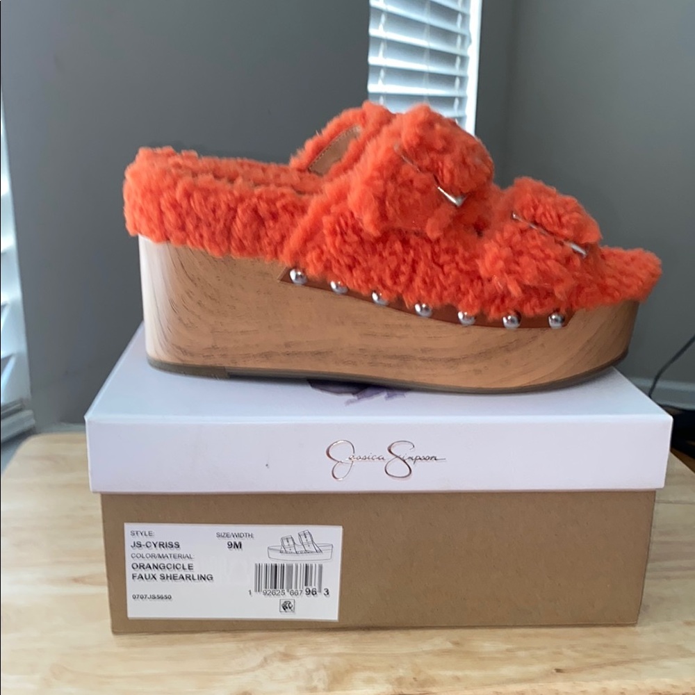 Jessica Simpson Orange Mules with Modern Design